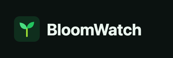 Old landing header: sprout tile and system bold BloomWatch