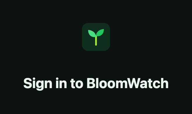 Old sign in: icon and Sign in to BloomWatch